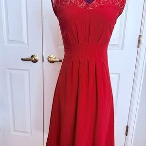 Chelsea & Violet Red Lace-Top Maxi Dress